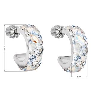 EVOLUTION GROUP CZ Stříbrné náušnice kruhy s krystaly Crystals from Swarovski®, Light Sapphire - 31118.3 Light Sapphire