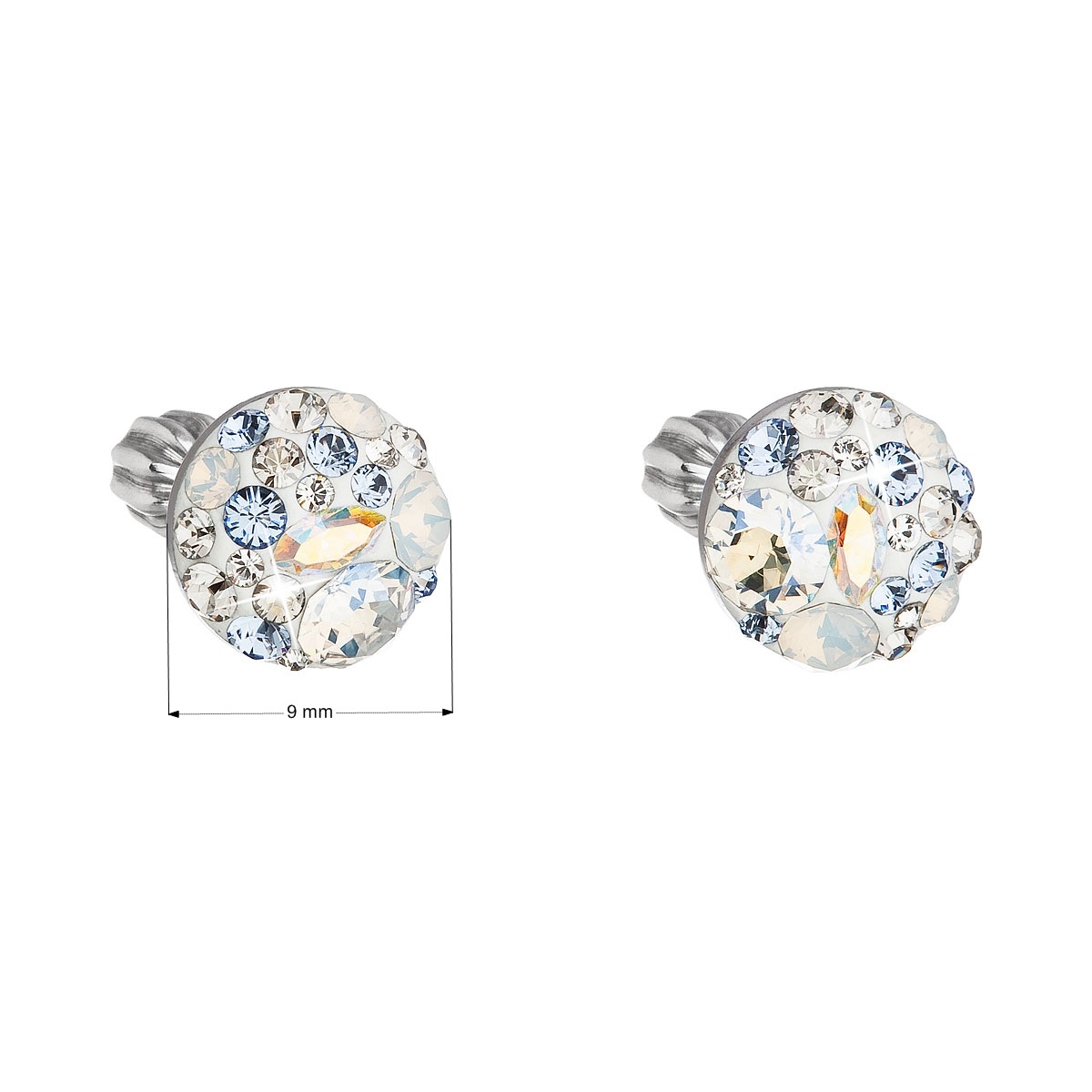 Strieborné náušnice s kryštálmi Crystals from Swarovski ®, Light Sapphire