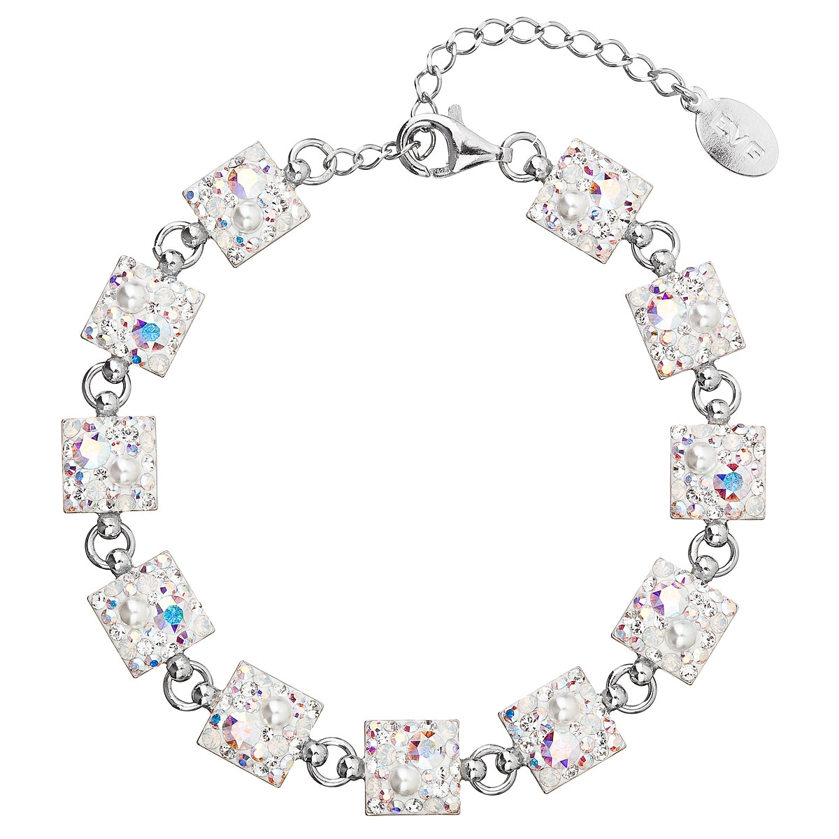 Strieborný náramok s kryštálmi Crystals from Swarovski ® AB