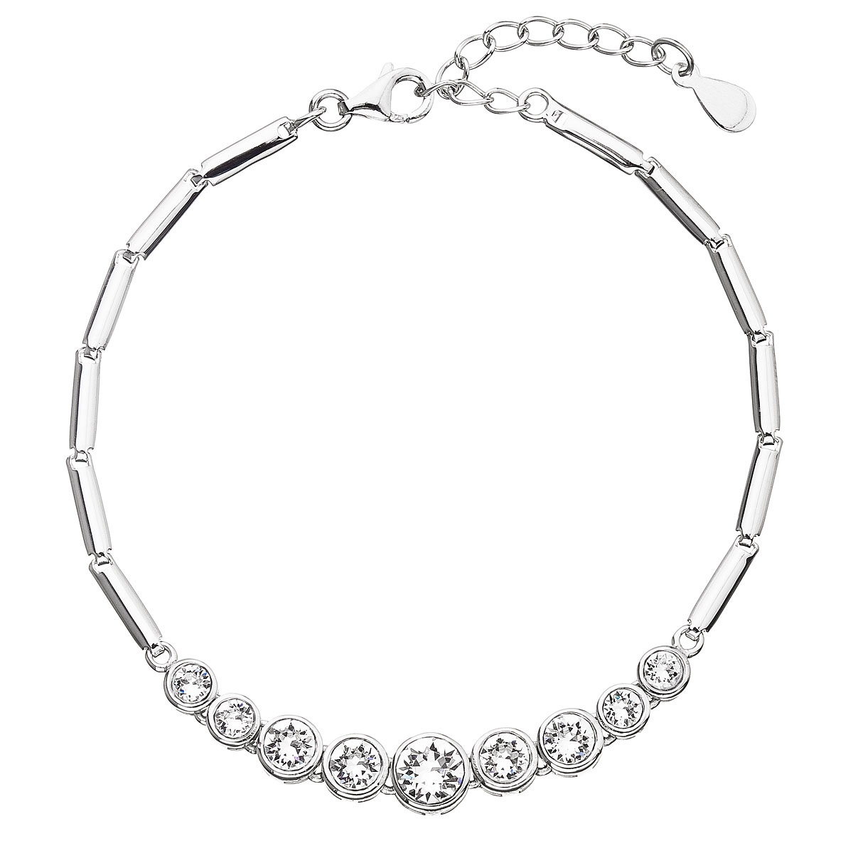 Stříbrný náramek s krystaly Crystals from Swarovski® EG7054