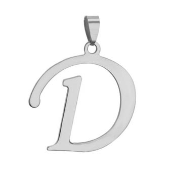 Oceľový prívesok - písmeno - iniciálka D