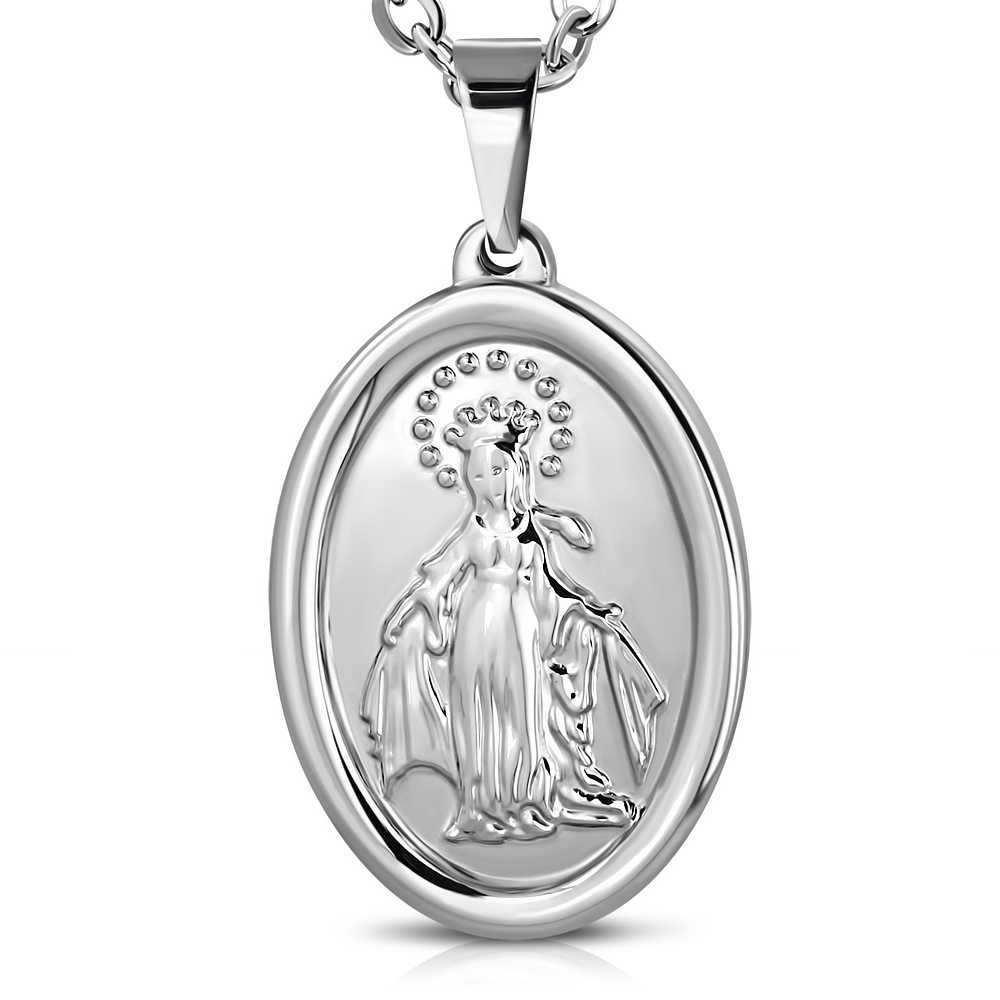 Oceľový prívesok - amulet Panenka Mária
