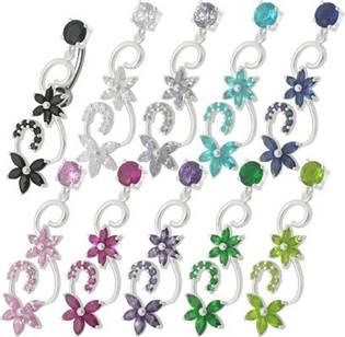 Šperky4U Stříbrný piercing do pupíku - BP01125-E
