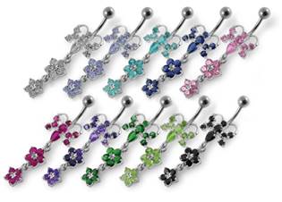 Šperky4U Stříbrný piercing do pupíku - motýlek - BP01192-B