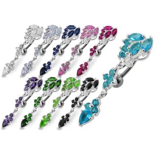 Šperky4U Stříbrný piercing do pupíku - BP01132-G