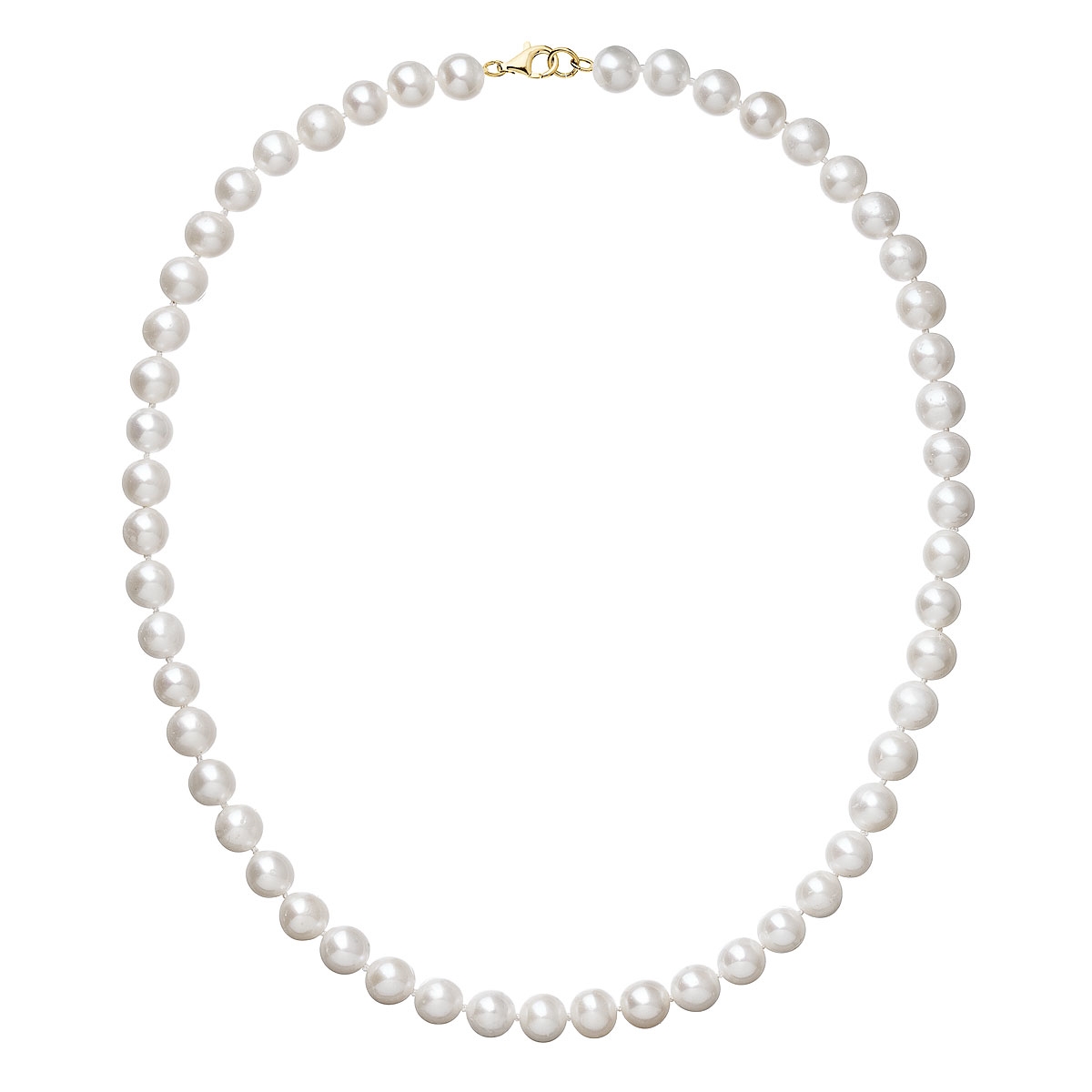 Perlový náhrdelník bílý z pravých říčních perel se zlatým 14 karátovým zapínáním EGZ009-WH