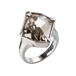 EVOLUTION GROUP CZ Stříbrný prsten s kamenem Crystals from Swarovski® Silver Shade, - velikost 56 - 35805.5