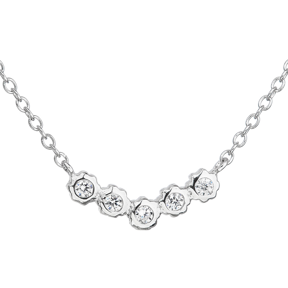 Stříbrný náhrdelník se zirkony EG4073