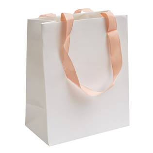 Bílá dárková taška s růžovými uchy