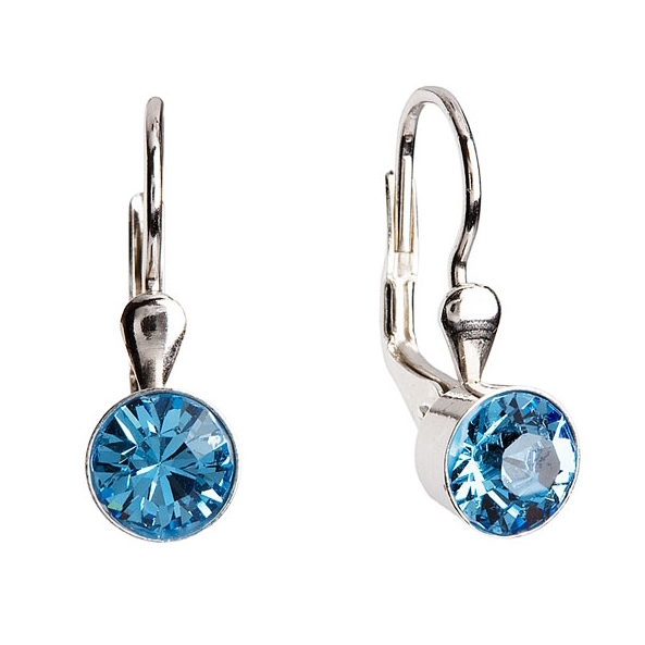 Stříbrné náušnice s krystaly Crystals from Swarovski® Aqua EG2015-Q