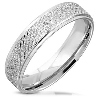 Šperky4U NSS3008 Pánský snubní ocelový prsten, šíře 6 mm - velikost 65 - NSS3008-6-65