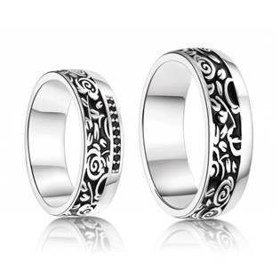 AN1043 Stříbrné snubní prsteny - pár