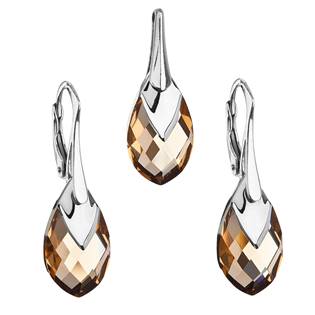 EVOLUTION GROUP CZ Souprava stříbrných šperků kameny s Crystals from Swarovski® LIGHT COLORADO - 39169.4 light colorado