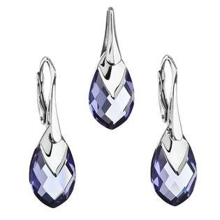 EVOLUTION GROUP CZ Souprava stříbrných šperků kameny s Crystals from Swarovski® TANZANITE - 39169.4 tanzanite