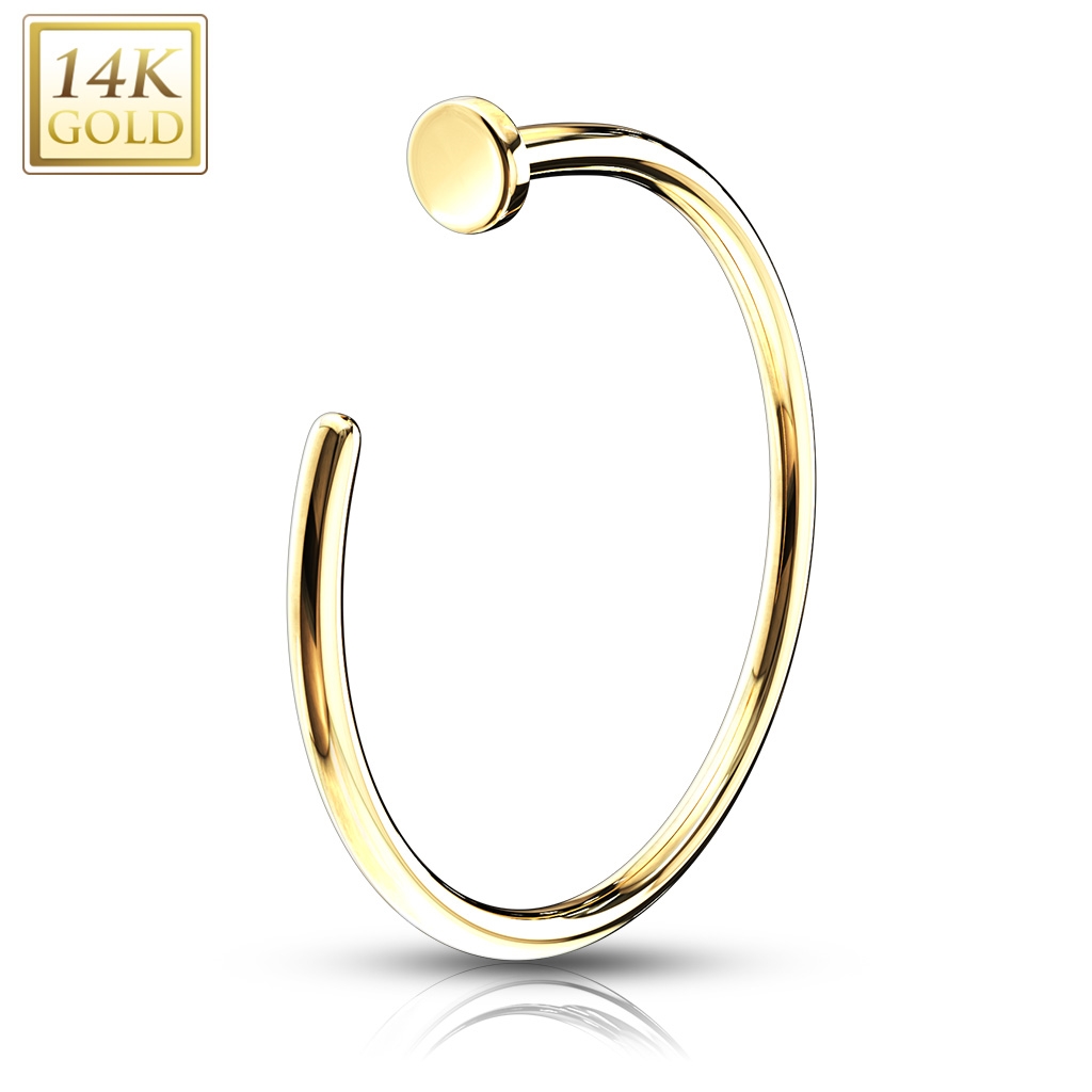 Zlatý piercing do nosu kruh, Au 585/1000 ZL01040-1010-YG.