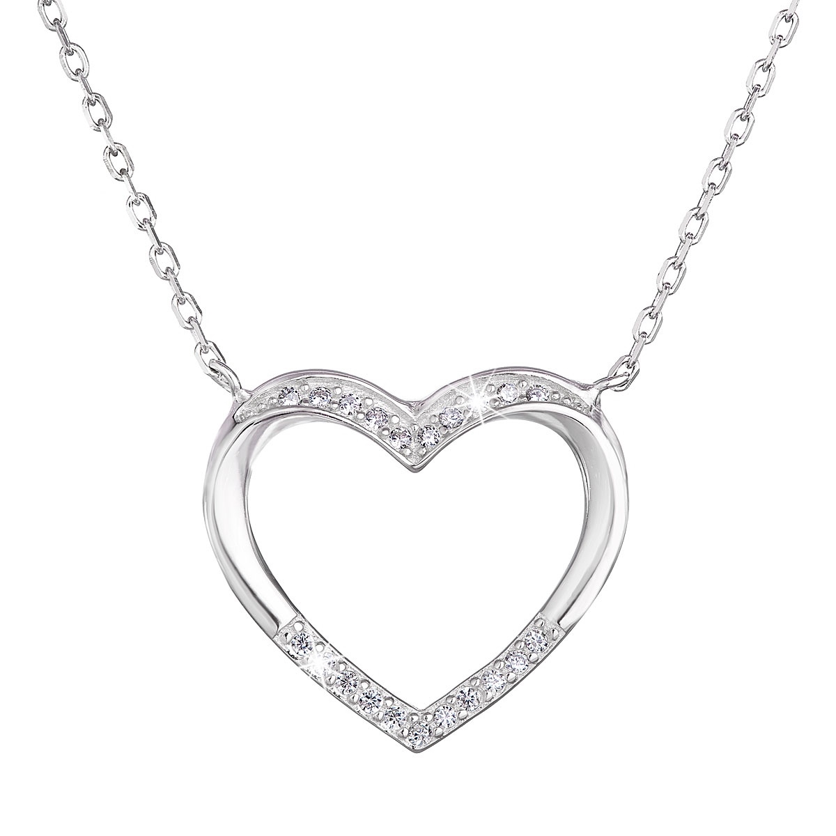 Stříbrný náhrdelník srdce EG4242
