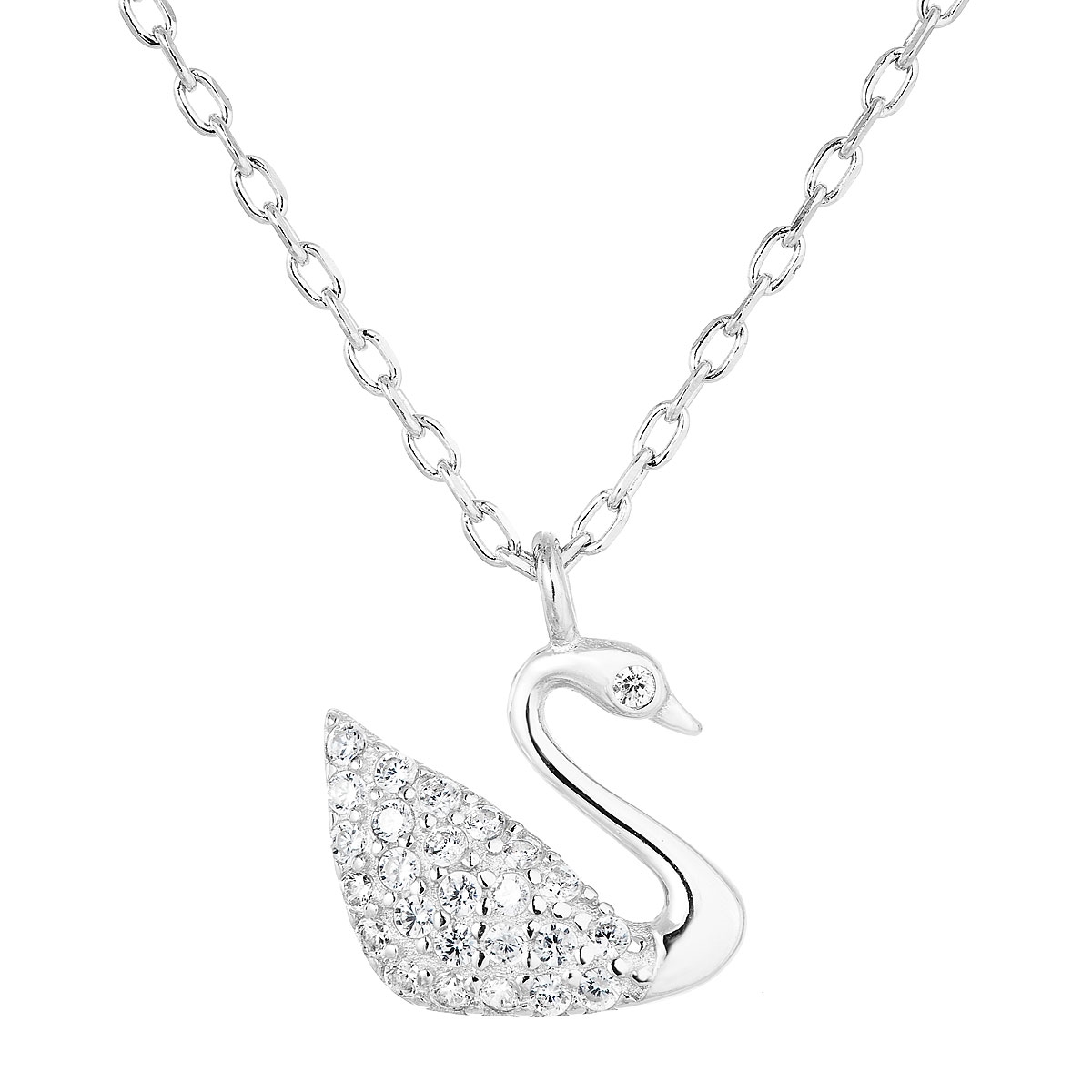 Stříbrný náhrdelník s labuť EG4243