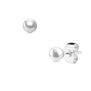 OPN1676-03 Ocelové náušnice s perličkami 3 mm