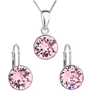 EVOLUTION GROUP CZ Sada stříbrných šperků s kameny Crystals from Swarovski® Rose - 39140.3