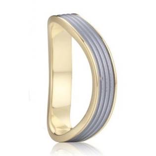 7AE AN1014 Pánský snubní ocelový prsten vlnka - velikost 65 - AN1014-65