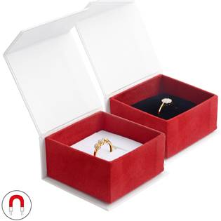 Šperky4U Dárková krabička na prsten červená, magnetické zavírání - KR0329-R