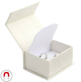 Šperky4U Bílá dárková krabička na snubní prsteny magnetické zavírání - KR0350-WH