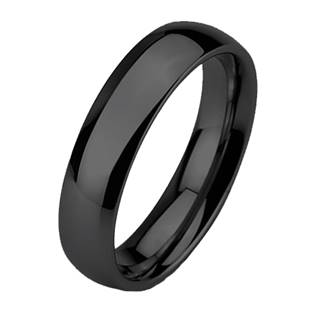 NUBIS® Wolframový prsten černý, šíře 6 mm - velikost 65 - NWF1061-65