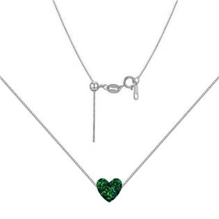 NBS03-OP19 Stříbrný náhrdelník srdce opál