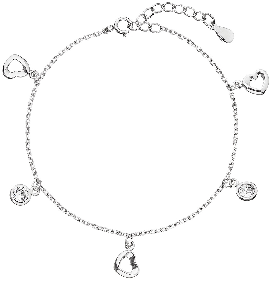 Stříbrný náramek s kamínky Crystals from Swarovski® Crystal EG7052