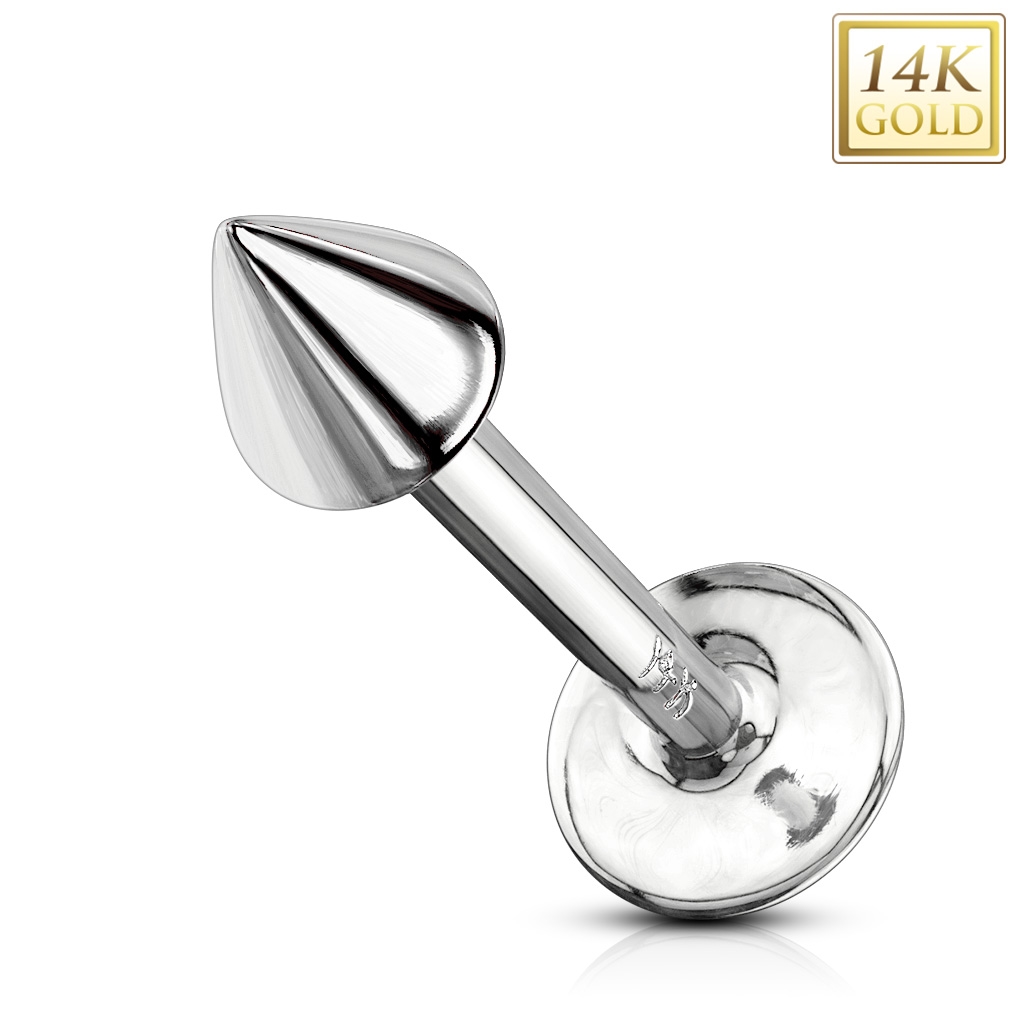 Zlatý piercing do brady - labreta, 1,2 x 6 mm ZL01103-1206-WG