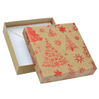 Vánoční dárková krabička na soupravu - červený motiv