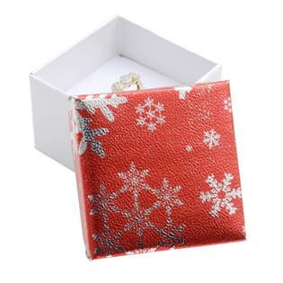 Vánoční dárková krabička na prsten - červené víčko