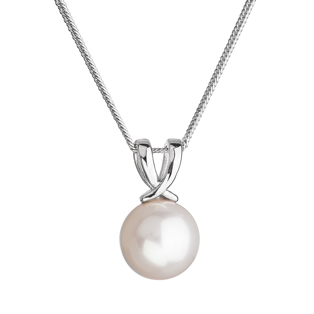 Stříbrný náhrdelník s kulatou říční perlou EG4259