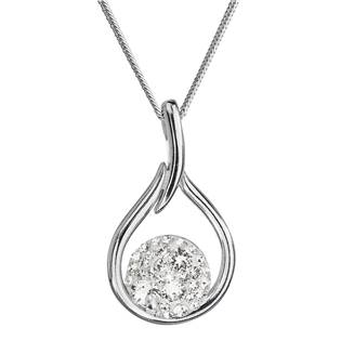 EVOLUTION GROUP CZ Stříbrný náhrdelník se Swarovski krystaly kapka - 32075.1