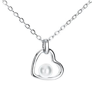 NB-2037 Střibrný náhrdelník s přírodí perlou