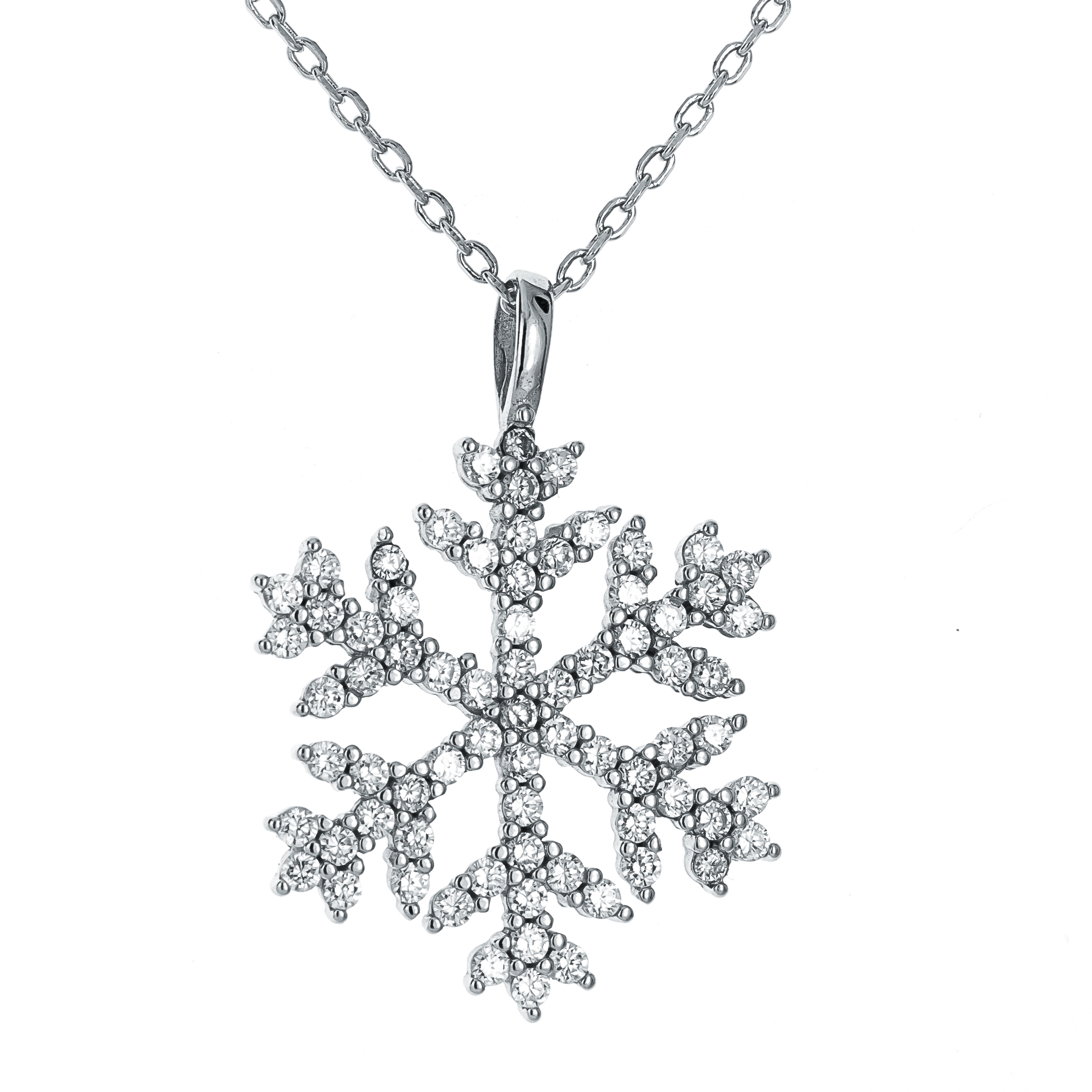 Střibrný náhrdelník sněhová vločka NB-2122