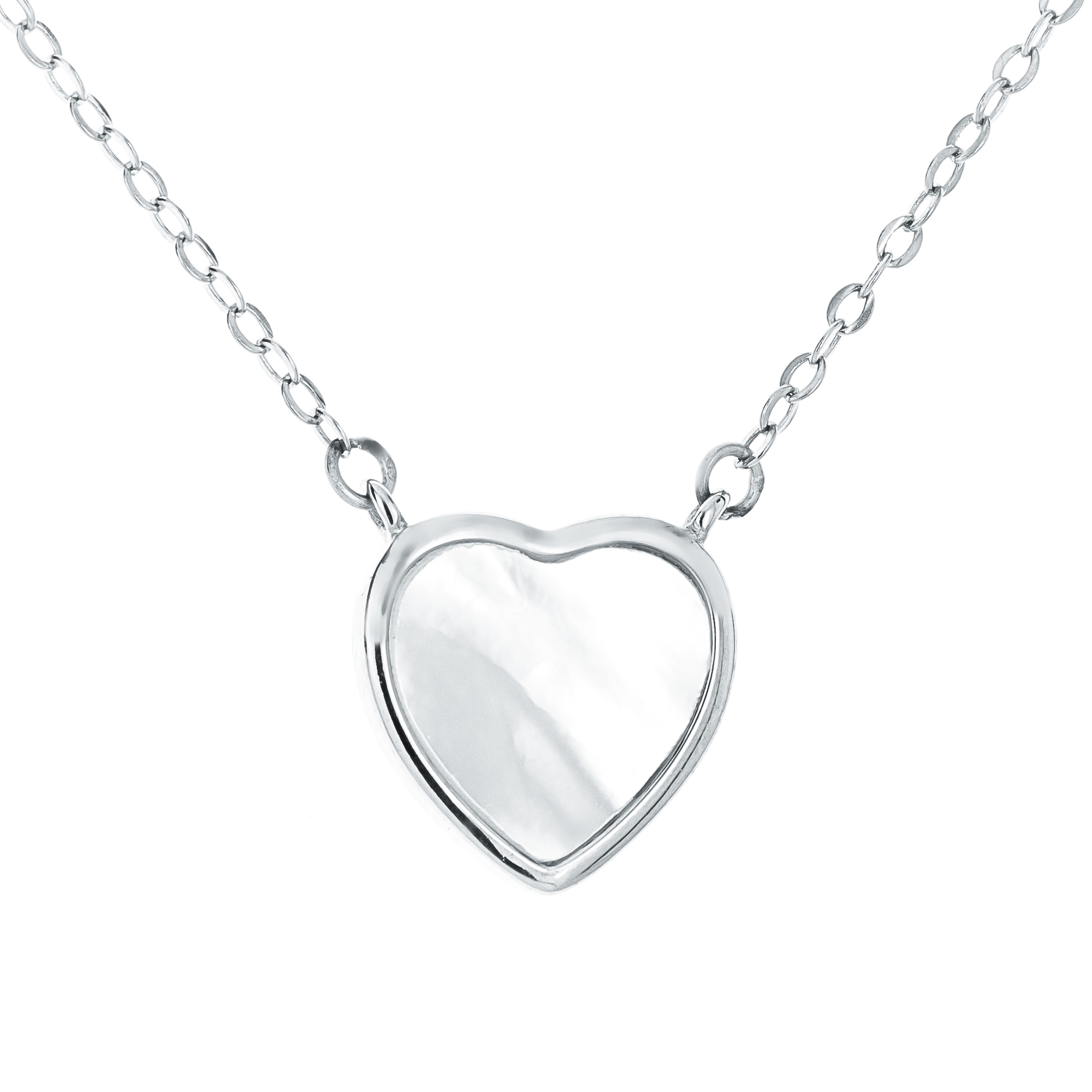 Střibrný náhrdelník - srdíčko s perletí NB-2123