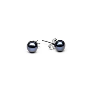 GA1000K-07 Perlové náušnice – černé přírodní perly 6,5-7 mm