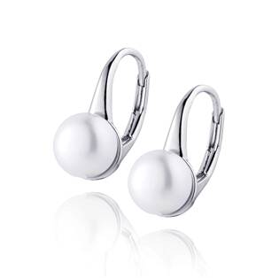 NB-3454 Stříbrné perlové náušnice se zirkony