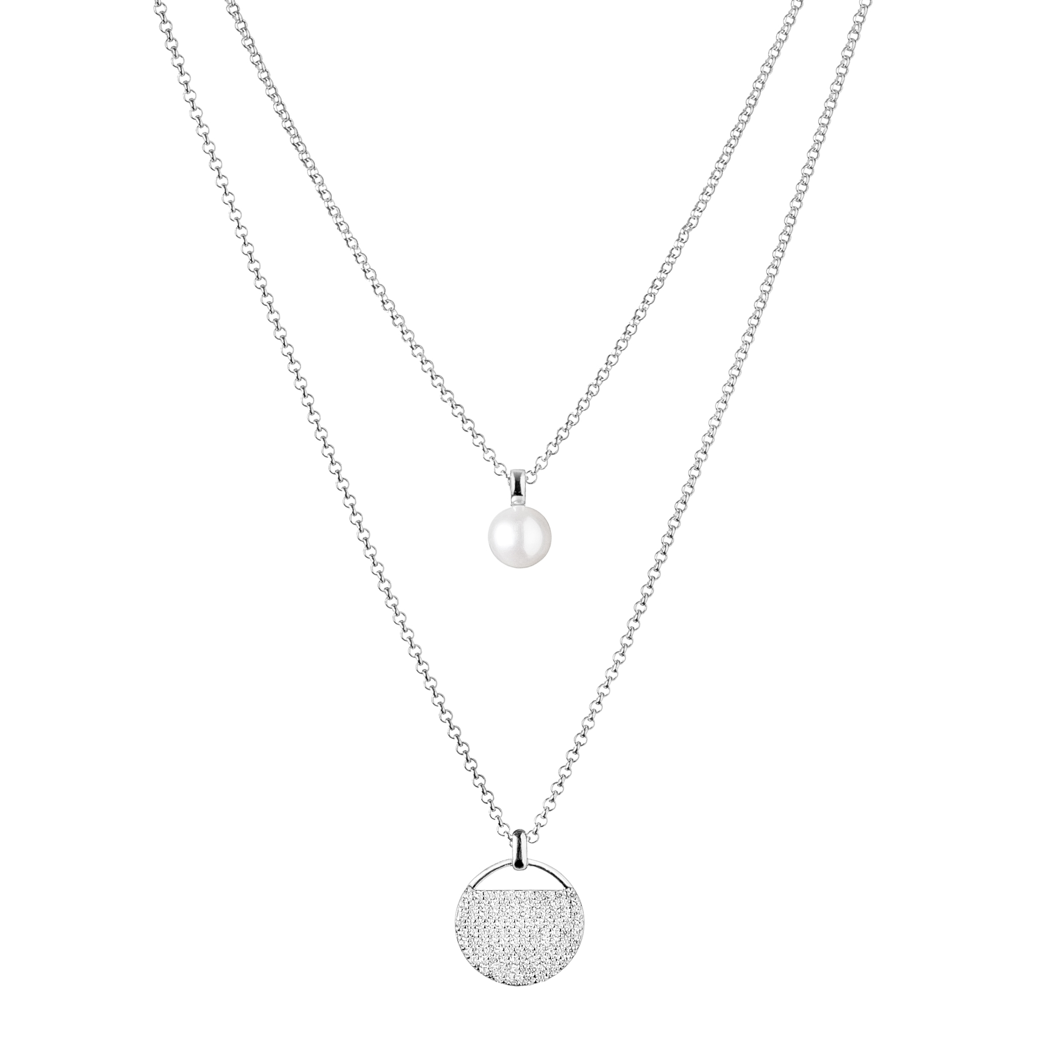 Stříbrný náhrdelník s pravou říční perlou GA3048