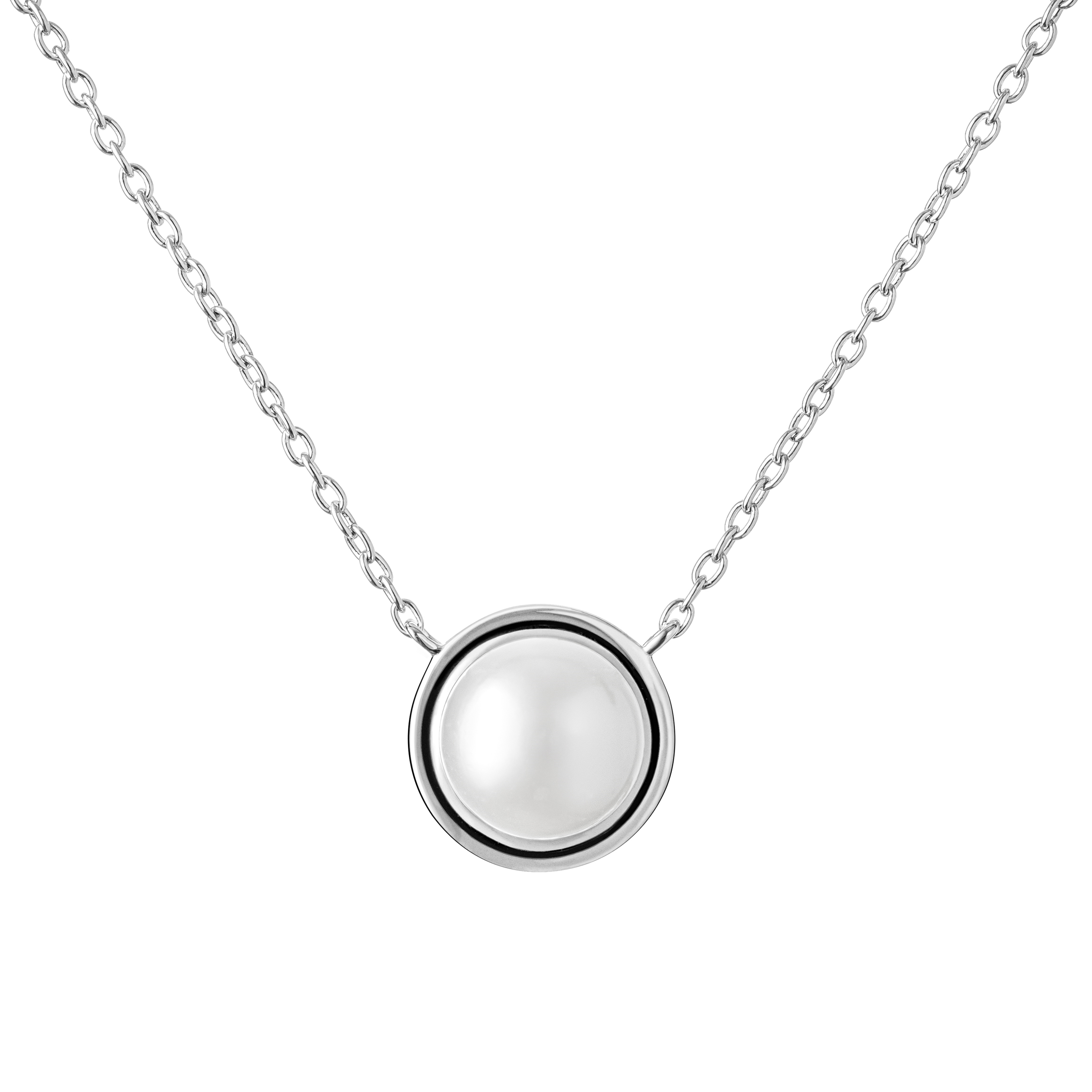 Stříbrný náhrdelník s pravou říční perlou GA3049-WH