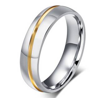 Šperky4U OPR0049 Pánský ocelový snubní prsten, šíře 6 mm - velikost 65 - OPR0049-P-65