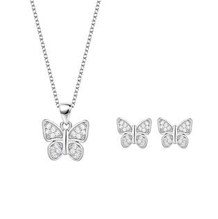 NB-9024 Stříbrná souprava šperků - motýlci