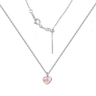 NB-0204-RO Minimalistický stříbrný náhrdelník se srdcem Crystals from Swarovski® Rosaline