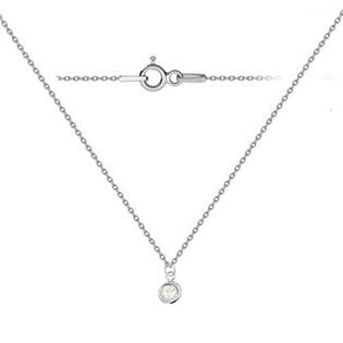 NB-0300-CR Stříbrný náhrdelník s kamínkem Crystals from Swarovski® Crystal