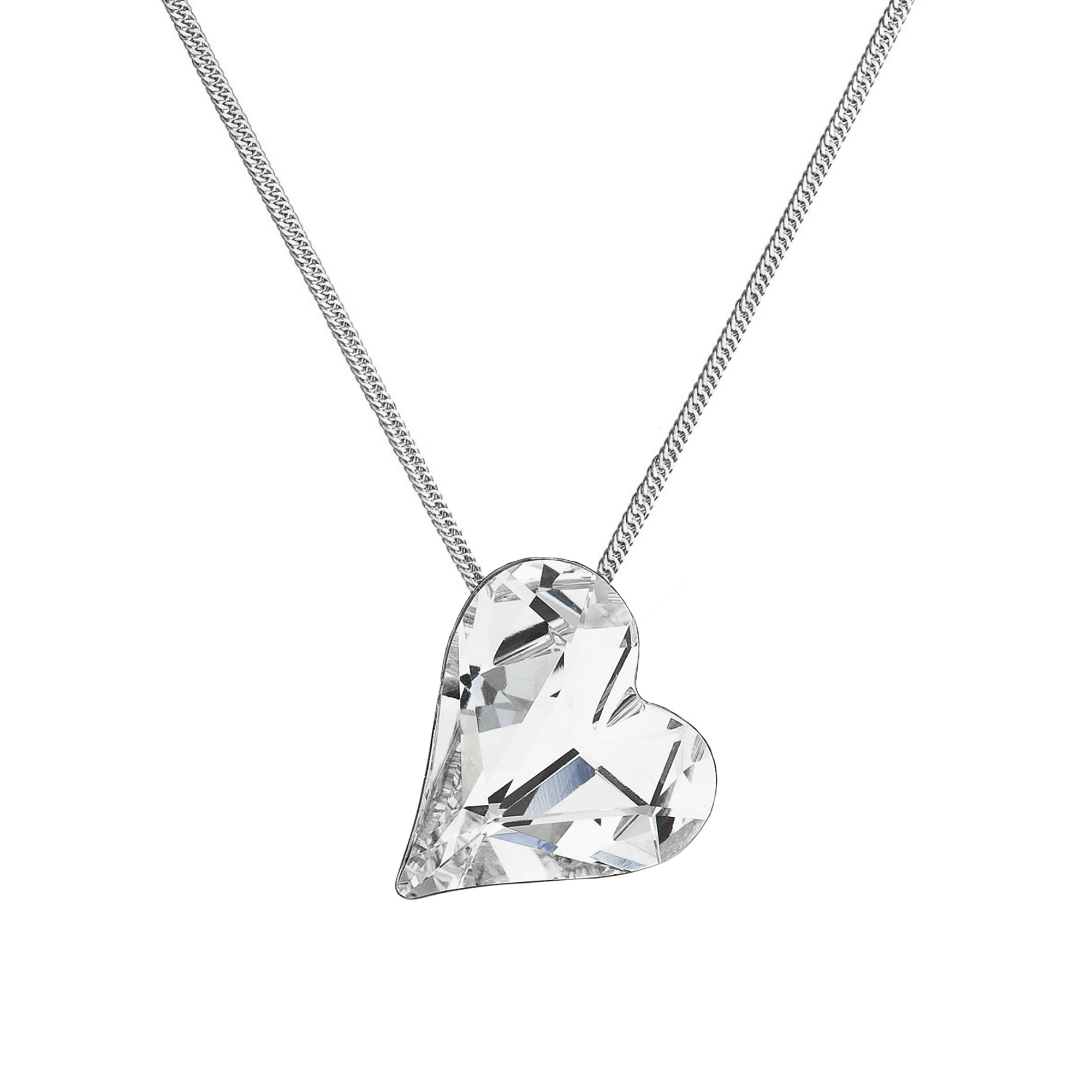 Stříbrný náhrdelník krystal srdce EG4291-C