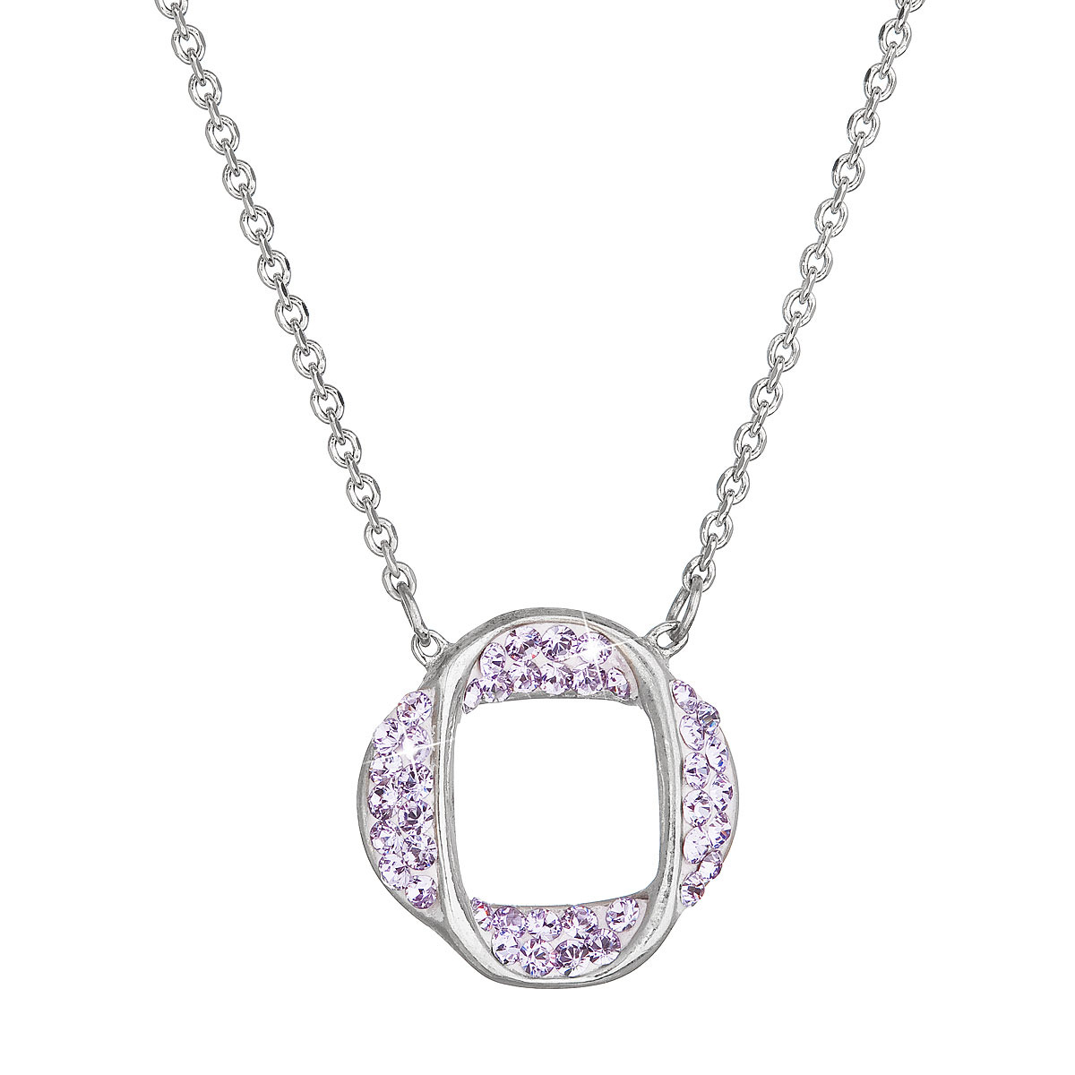 Stříbrný náhrdelník s Crystals from Swarovski® Violet EG4003-VI