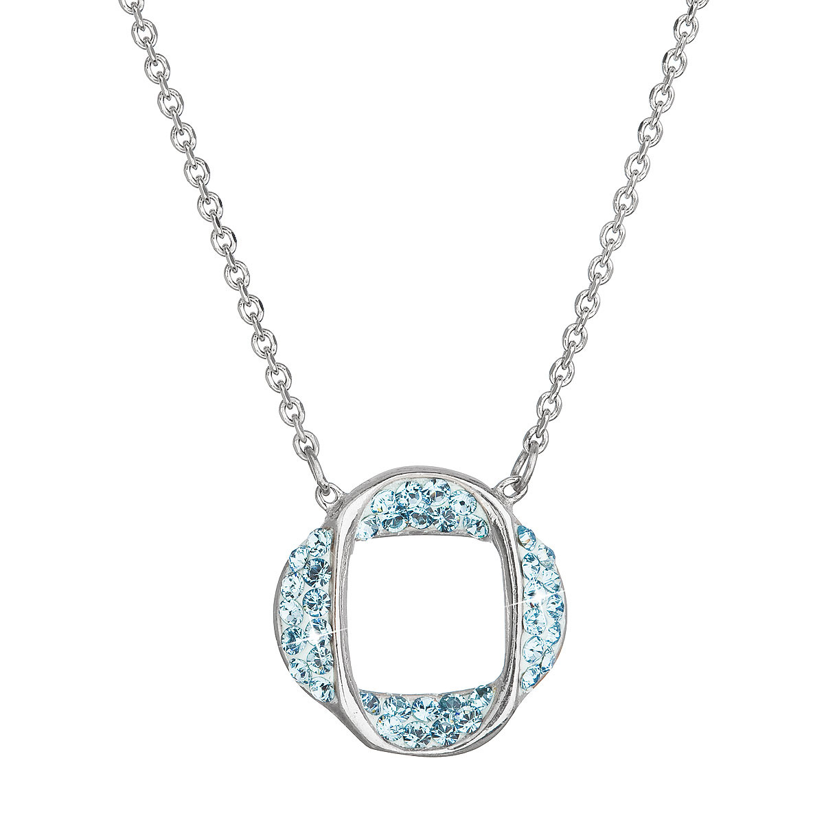 Stříbrný náhrdelník s Crystals from Swarovski® Aqua EG4003-AQ