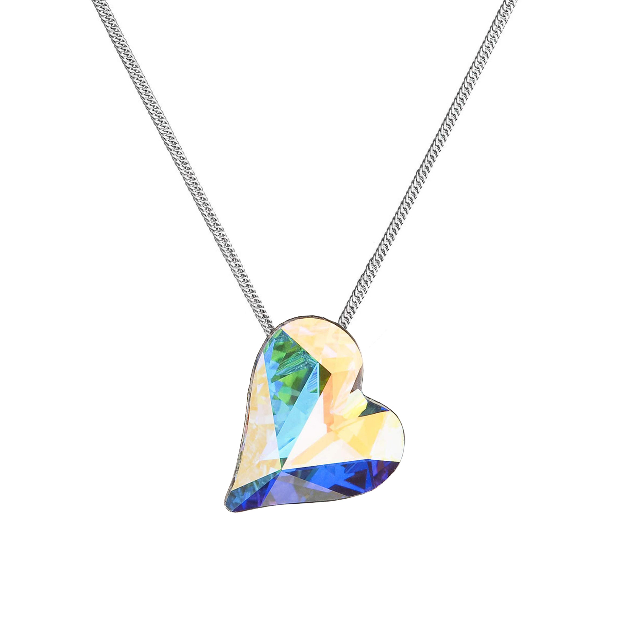 Stříbrný náhrdelník krystal srdce EG4291-AB