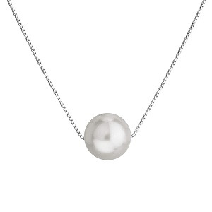 Náhrdelník se syntetickou perlou bílý EG4294